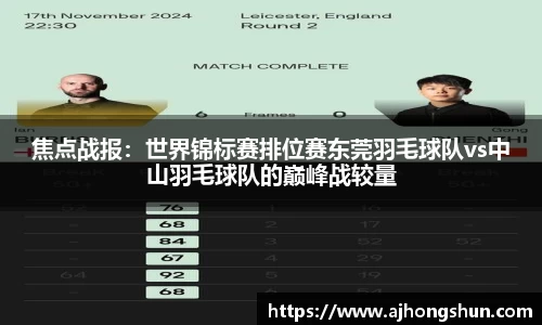 焦点战报：世界锦标赛排位赛东莞羽毛球队vs中山羽毛球队的巅峰战较量